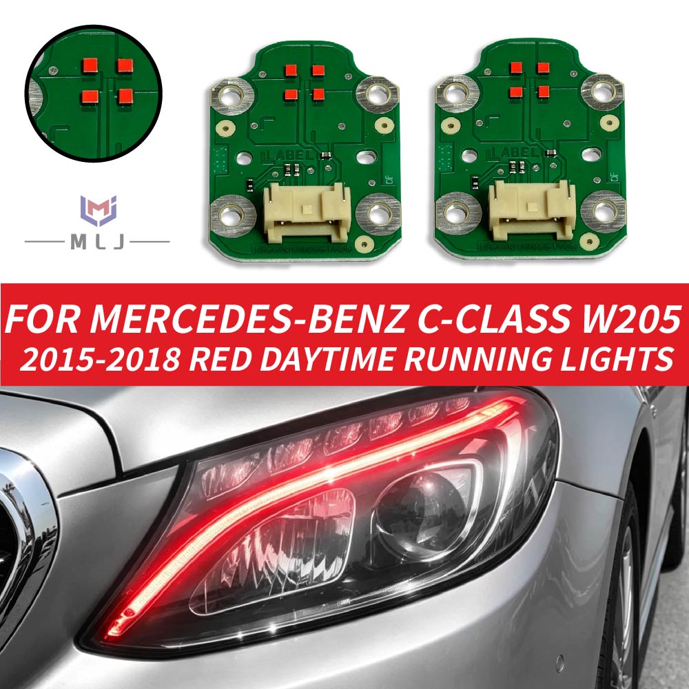 Running Headlamp - Для Mercedes-Benz C-Class W205 2015-2018: Светодиодная
