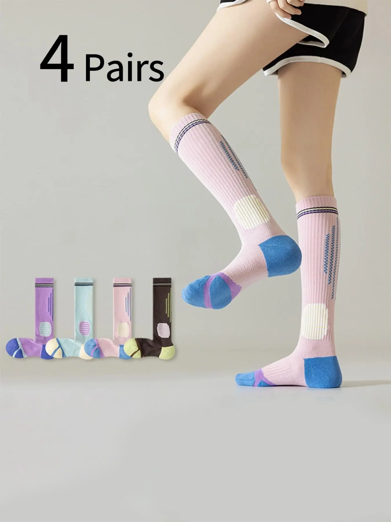 Sports Socks - 4 пары женских спортивных компрессионных носков,