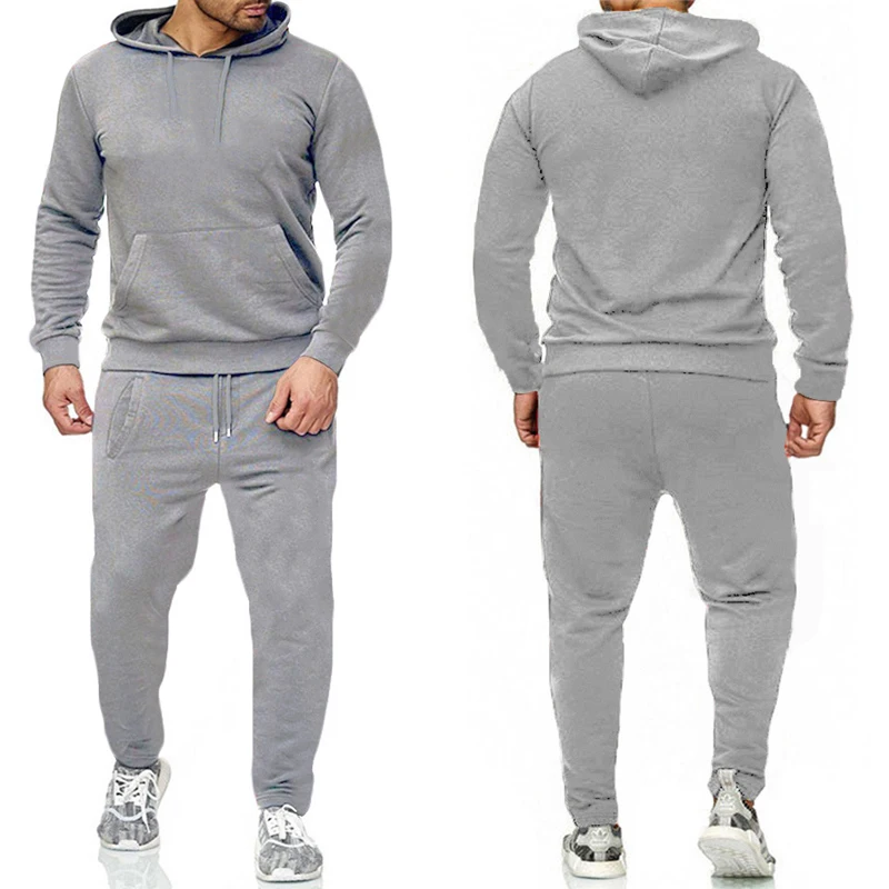Joggers Pants - Классический мужской спортивный костюм однотонного цвета: