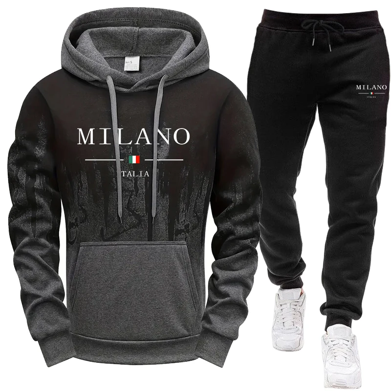 Joggers Pants - Мужской комплект/худи/брюки, осень-зима, Италия, повседневная модная