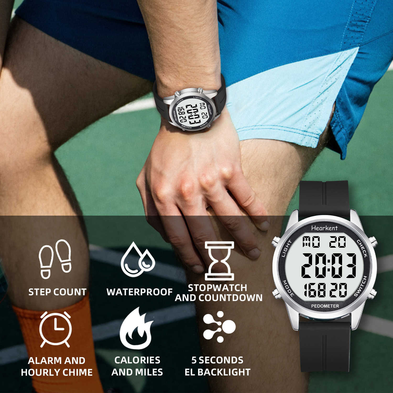 Часы с шагомером Hearkent для  – обзор и цена Running Watch